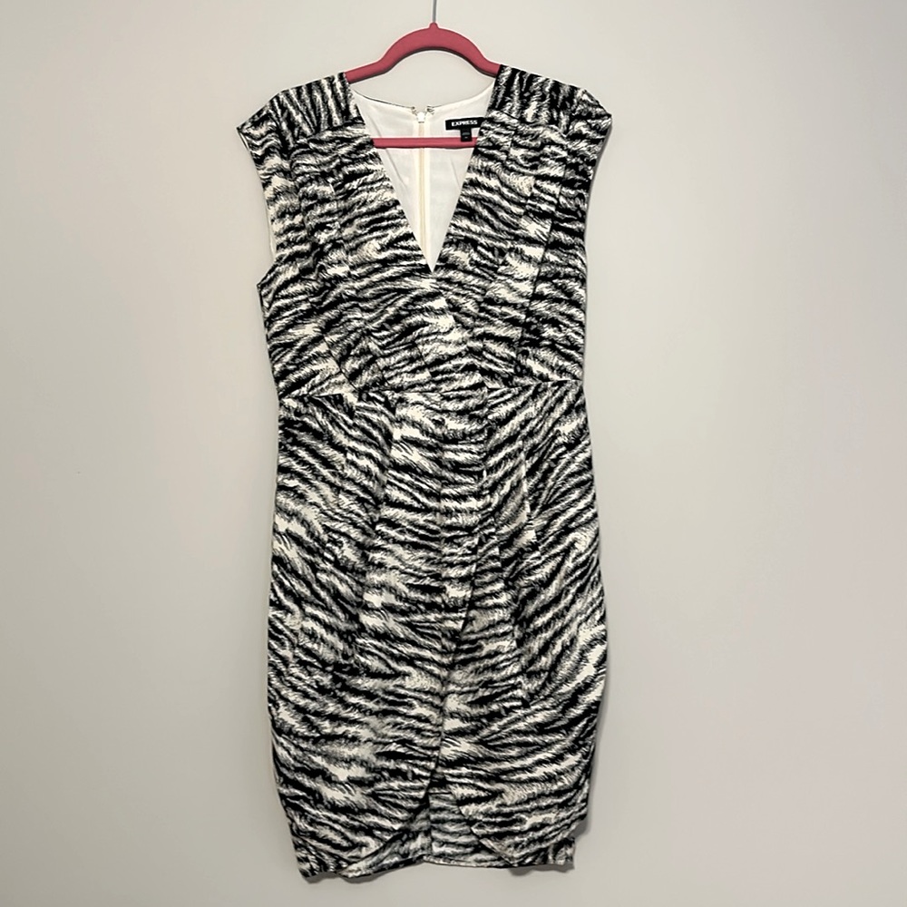 Black and white tulip mini dress